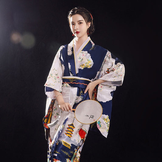 Robe Kimono Bleu Nuit-S