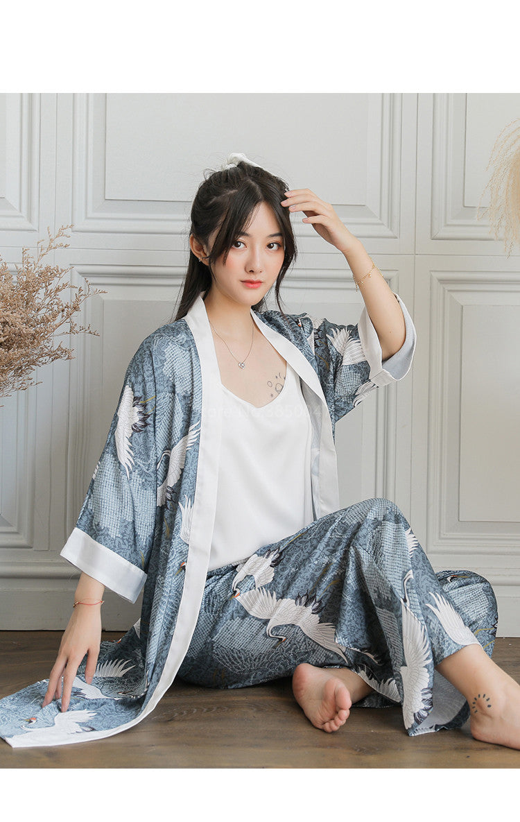 Pyjama Traditionnel Japonais Femme-Bleu
