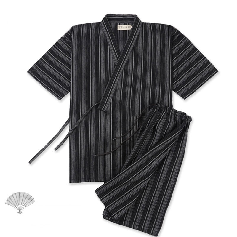 Pyjama-Japonais-Rayé-Noir