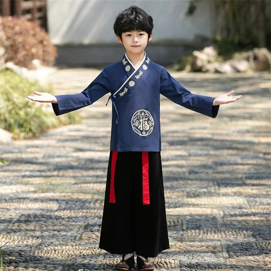 Kimono Japonais Enfant-Marine-Garçon