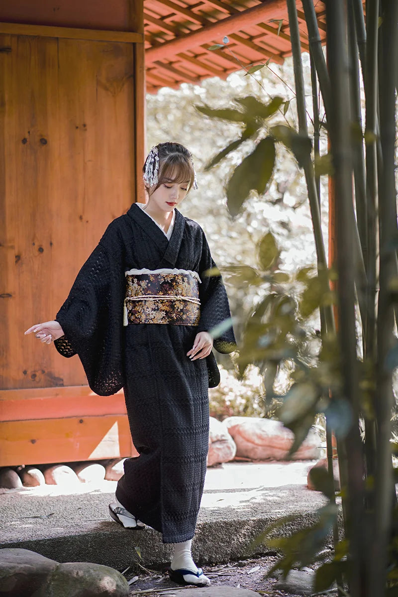 Kimono Japonais Noir Femme-
