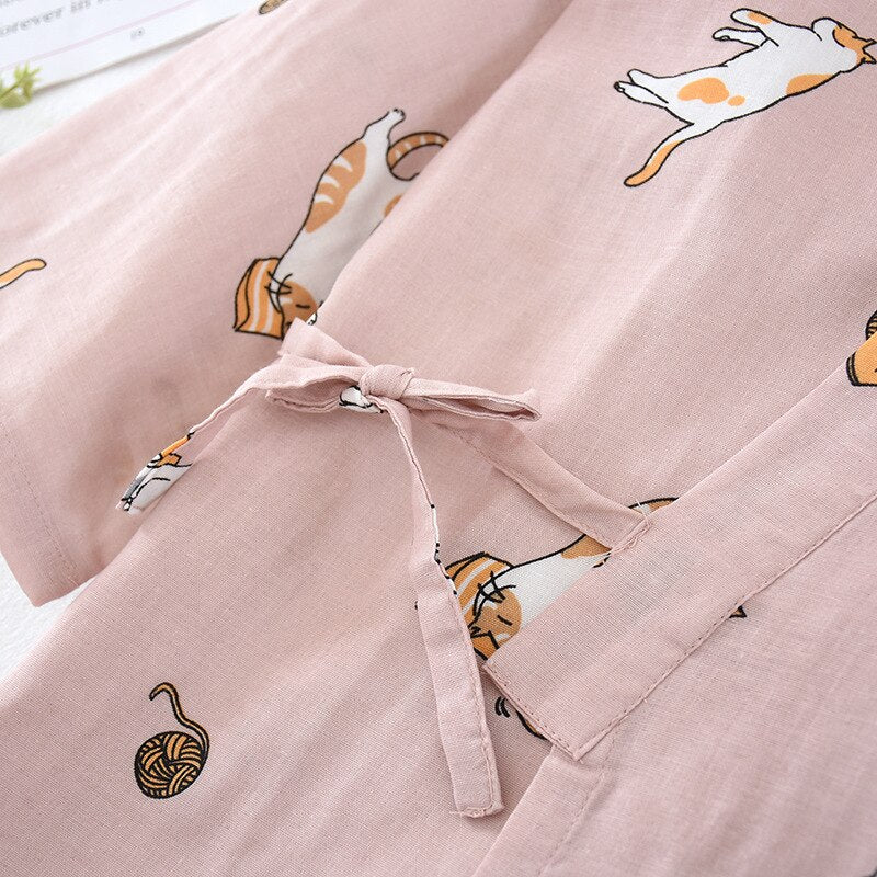 Pyjama Japonais Chat-Femme-Attache