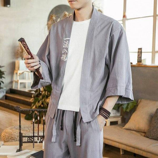 Haori Homme Gris-Gris-M-