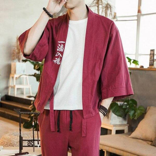 Haori Homme Rouge-Rouge-M-