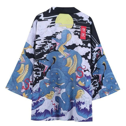 Haori Kimono Serpent-Noir-L-