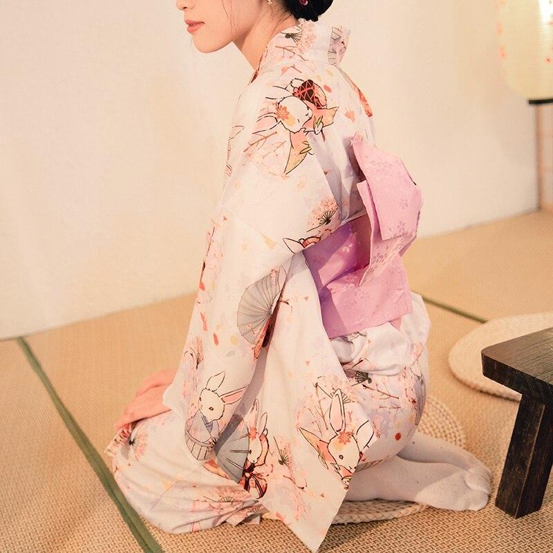 Kimono Blanc Femme Japonais-