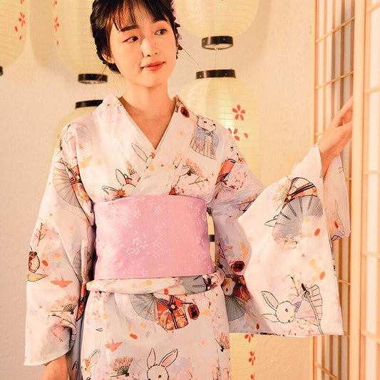 Kimono Blanc Femme Japonais-