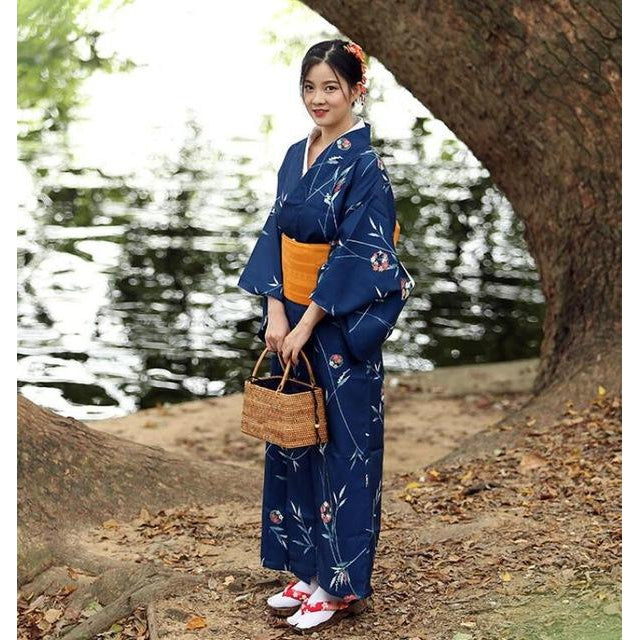 Kimono Bleu Femme-Bleu-S-