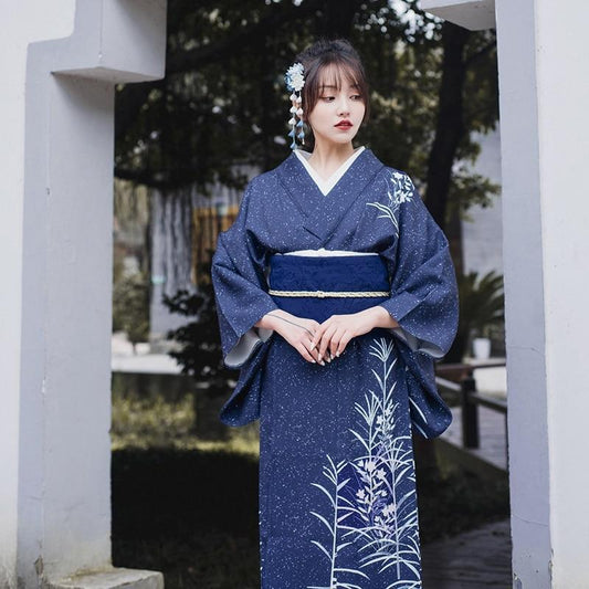 Kimono Bleu Marine Femme-
