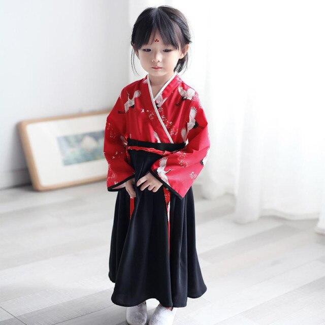 Kimono Enfant Fille-Ensemble Rouge + Ceinture-XS 90cm-