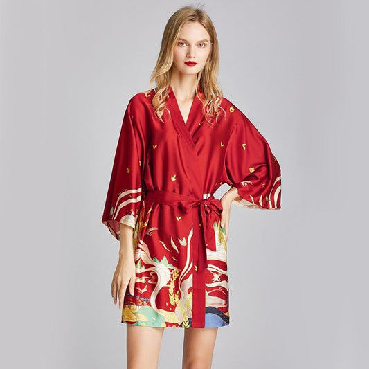 Kimono Femme Court-Rouge-XXL-
