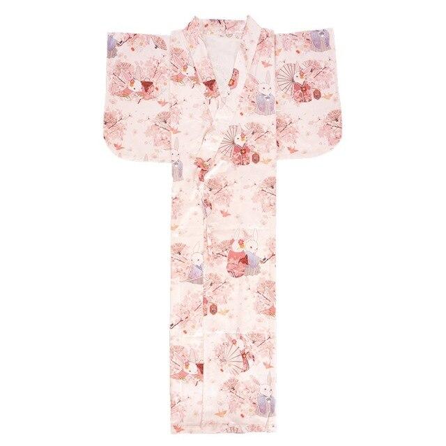 Kimono Femme Japonais Rose-Rose-M-