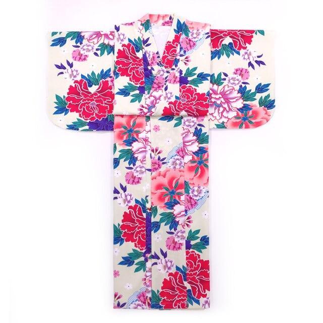 Kimono Fleuri Femme Blanc-