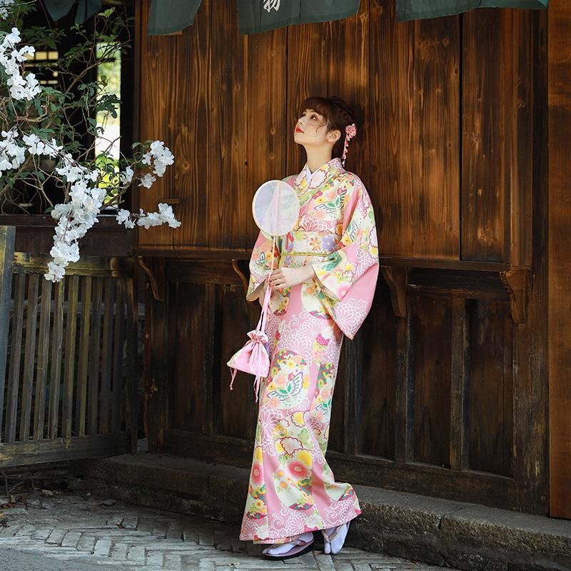 Kimono Fleuri Femme Rose-