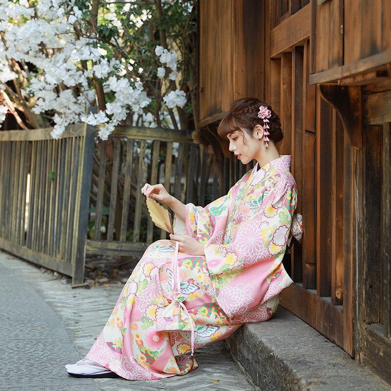 Kimono Fleuri Femme Rose-