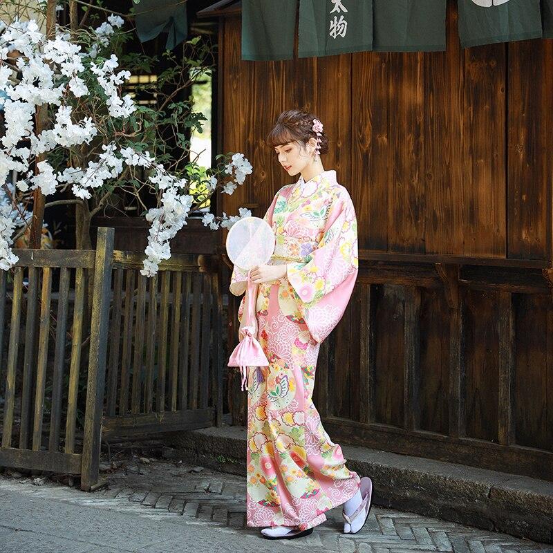 Kimono Fleuri Femme Rose-