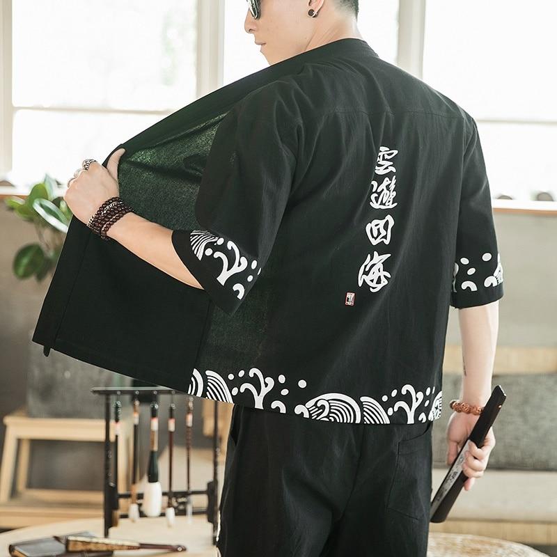 Kimono Haori Traditionnel Japonais Noir-