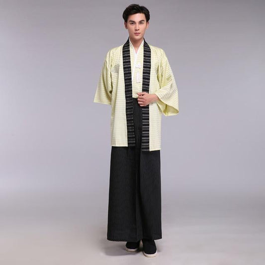 Kimono Homme Motif-Blanc-M-