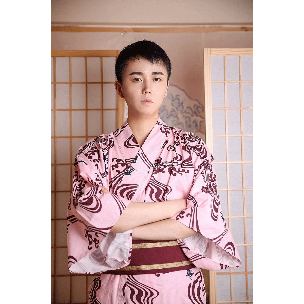 Kimono Homme Rose-
