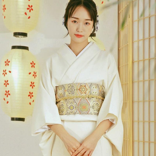 Kimono Japonais Femme Blanc-