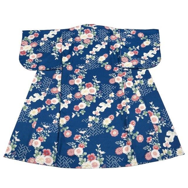 Kimono Japonais Femme Coton-Bleu-S-