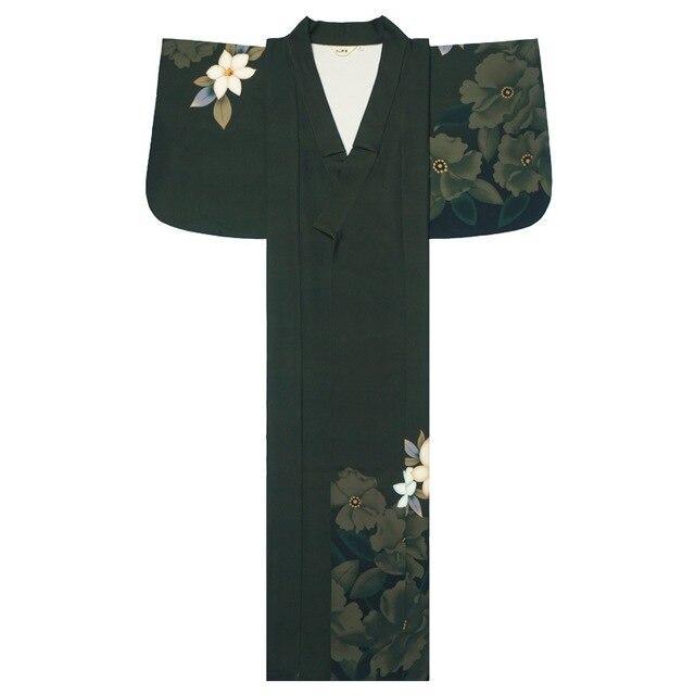 Kimono Japonais Femme Geisha-Vert-S-