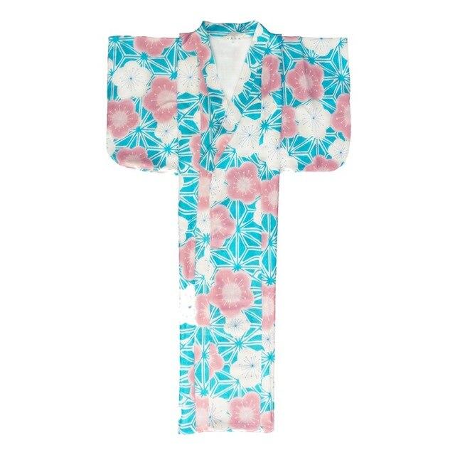 Kimono Japonais Femme Grande Taille-Bleu-M-