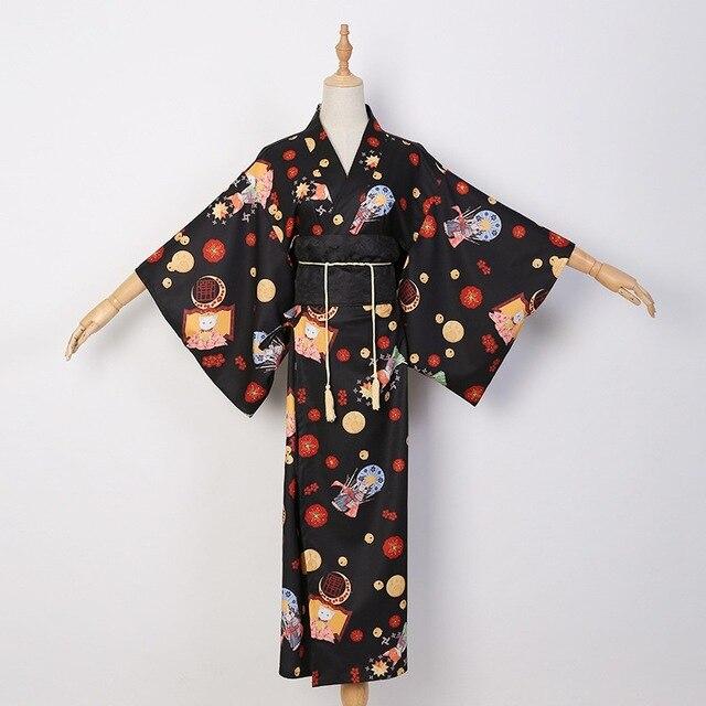 Kimono Japonais Femme Noir-