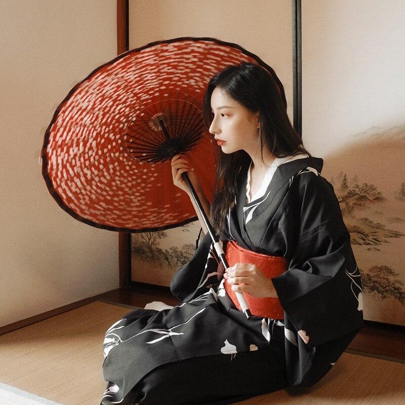 Kimono Japonais Femme Noir et Blanc-