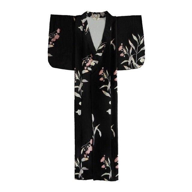 Kimono Japonais Femme Noir et Blanc-Noir-M-