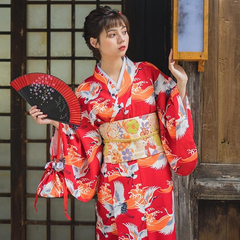 Kimono Japonais Femme Orange-