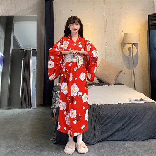 Kimono Japonais Femme Rouge-