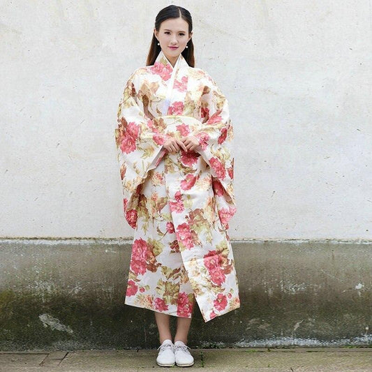 Kimono Japonais Femme d'été-Ōkina bara-