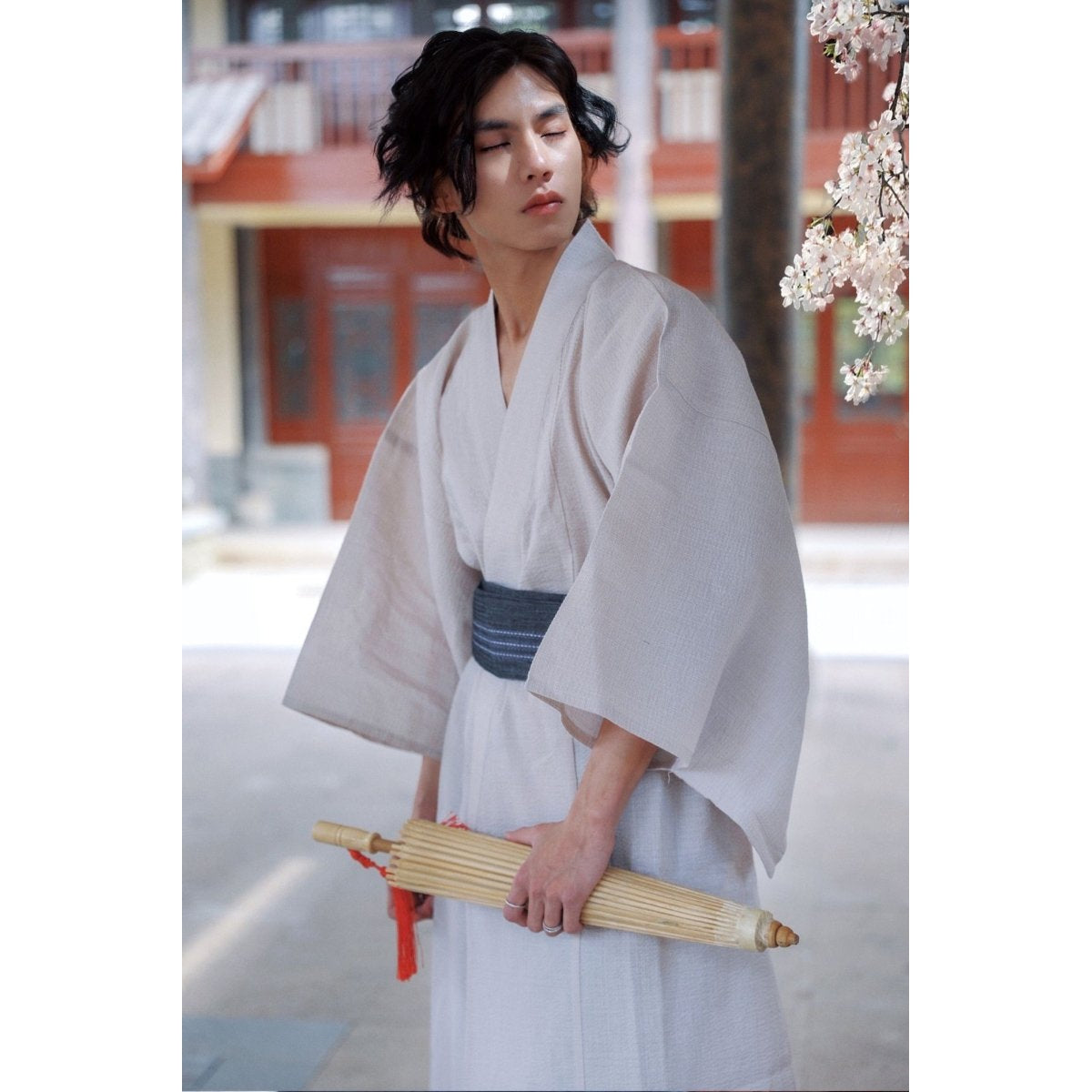 Kimono Japonais Homme Blanc-