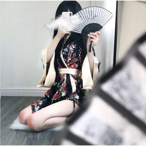 Kimono Long Sexy-Noir-