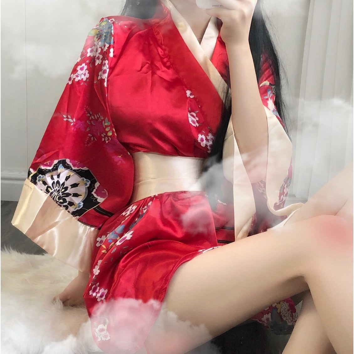 Kimono Long Sexy-Rouge-