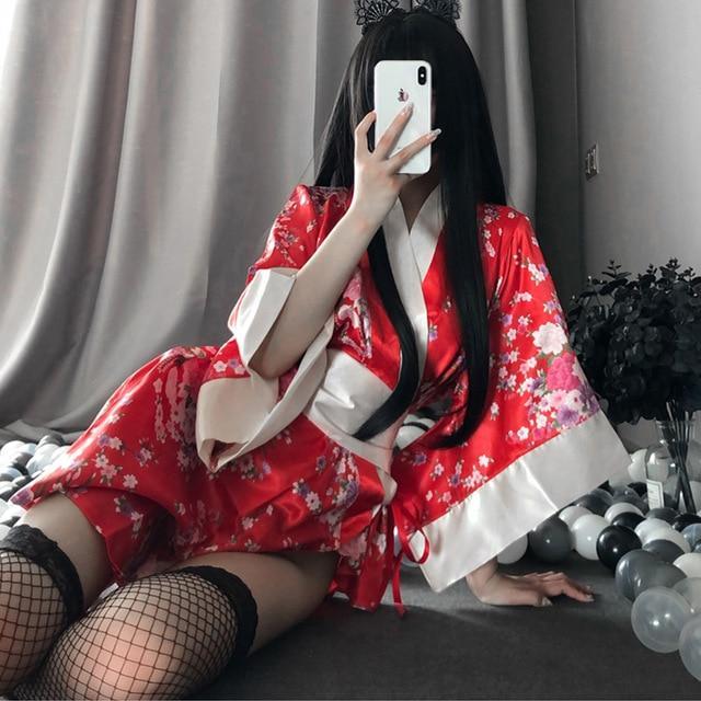 Kimono Sexy Geisha-Rouge-