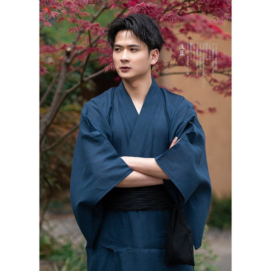 Kimono Traditionnel Japonais Homme-Bleu-L-