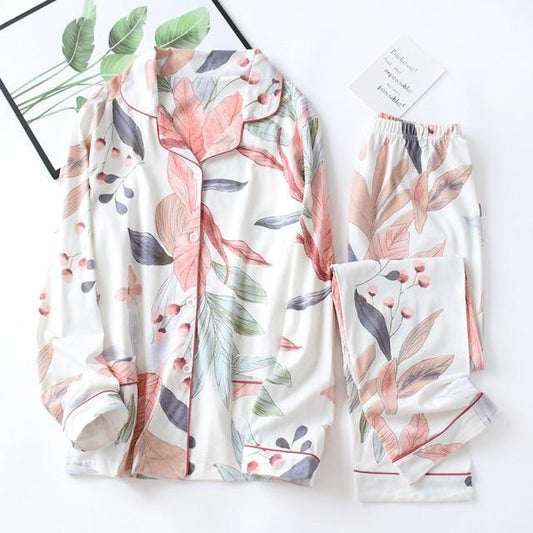 Pyjama Kimono Femme Coton-Blanc / Rose-XXXL-