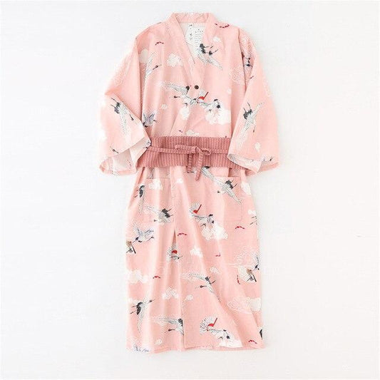 Robe Kimono Rose Soyeuse-Rose-2XL-