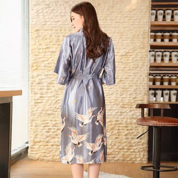 Robe Kimono Satin Femme-