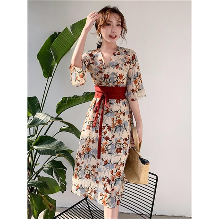 Robe Longue Style Kimono-