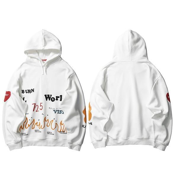 Sweat Japonais Burn-Blanc-S-