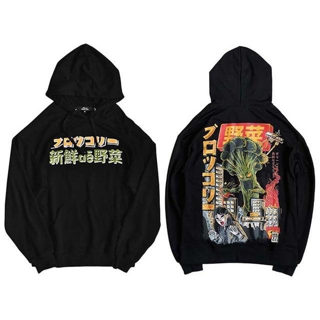 Sweatshirt Japonais Monster-Noir-M-