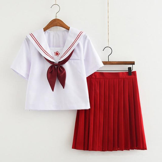 Uniforme Japonais Fille - Rouge-Rouge-XXL-
