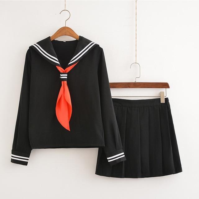 Uniforme Japonais Noir-Noir / Long-S-