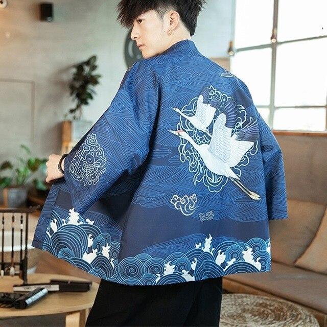 Veste Japonaise-Bleu-XXL-