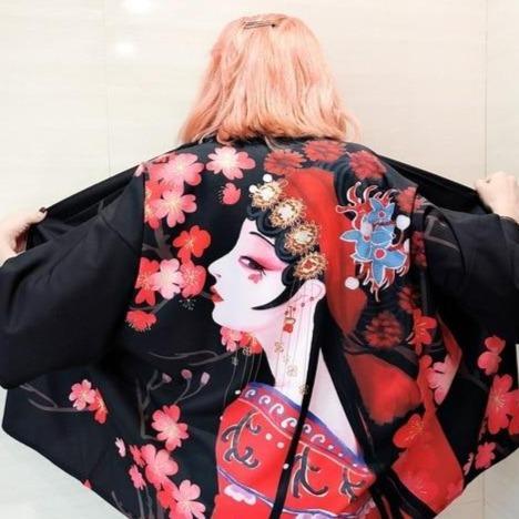 Veste Kimono Fleuri Femme-