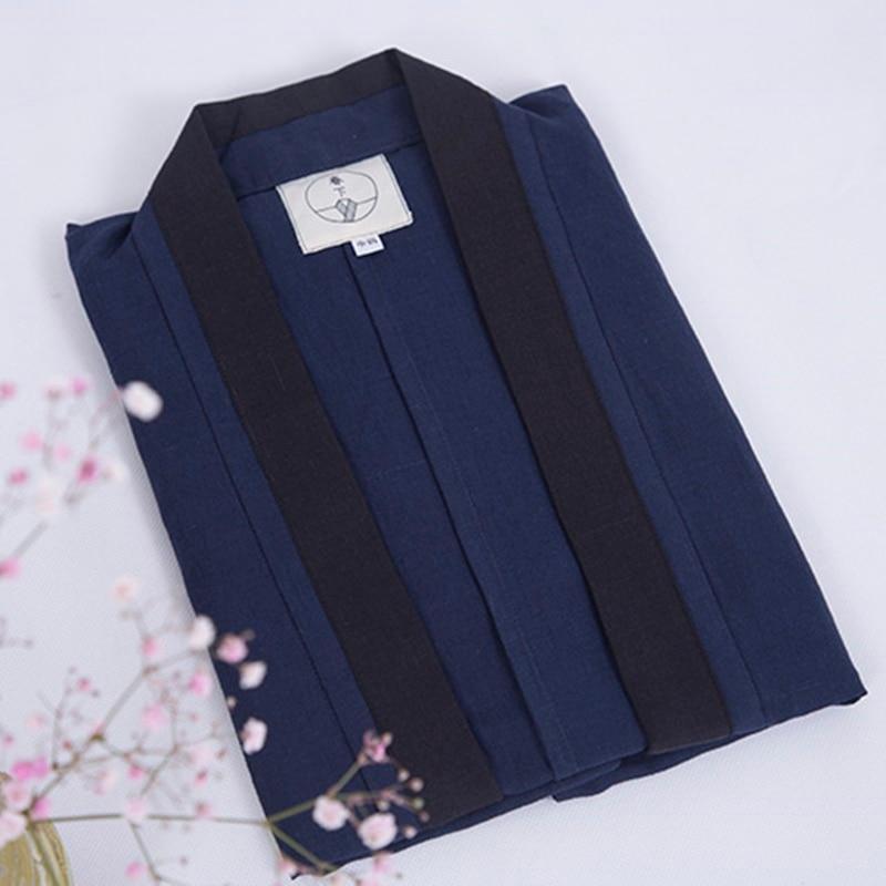 Veste Kimono Homme Traditionnel-Bleu-S-