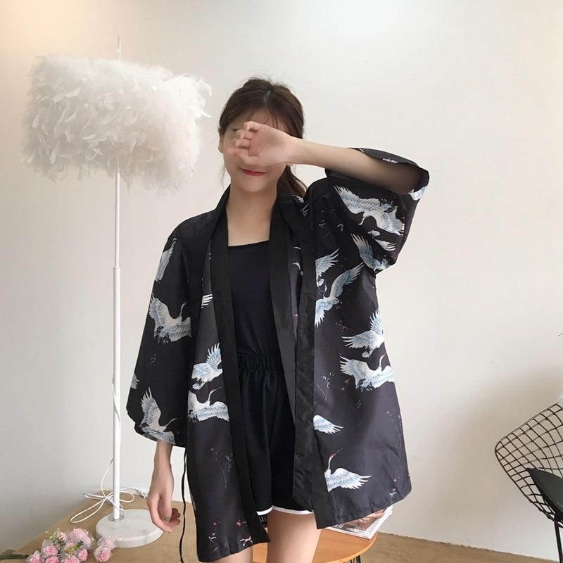 Veste Kimono Noir Femme-